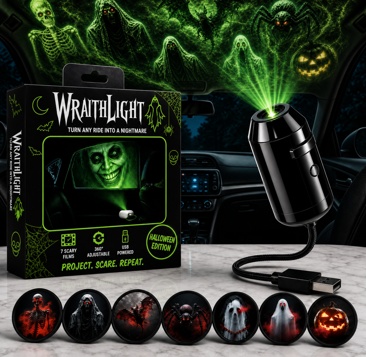 USB Spooky Car Projector